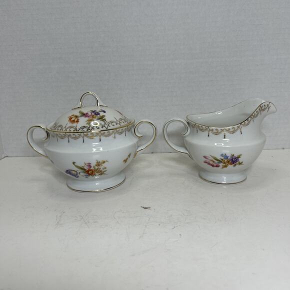 Hutschenreuther Other - Empress Dresden Flowers Porcelain Creamer & Sugar Hutschenreuther Serb Bavaria